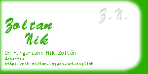 zoltan nik business card